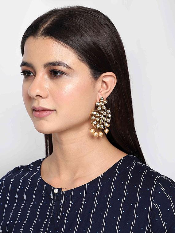 green copper chandballi earring - 17565101 - Zoom Image - 5