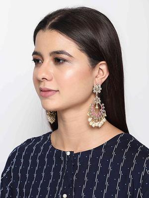 pink copper chandballi earring - 17565108 - Standard Image - 4