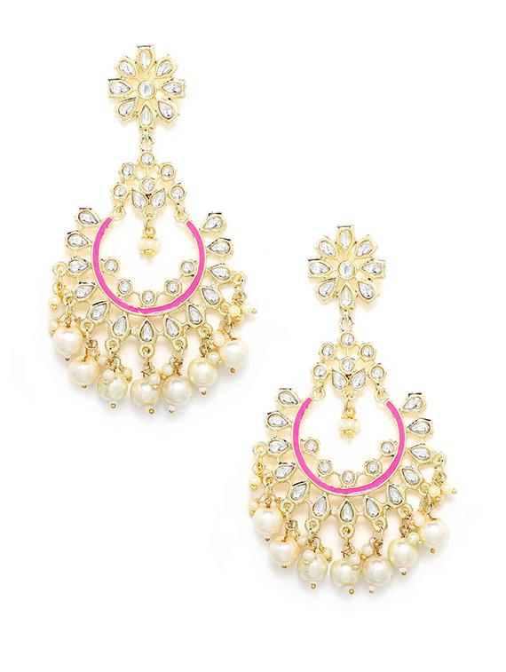 pink copper chandballi earring - 17565108 - Zoom Image - 2