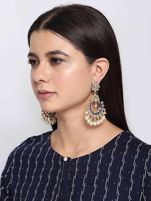 blue copper chandballi earring - 17565114 - Standard Image - 4