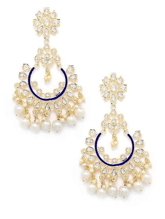 blue copper chandballi earring - 17565114 - Zoom Image - 2