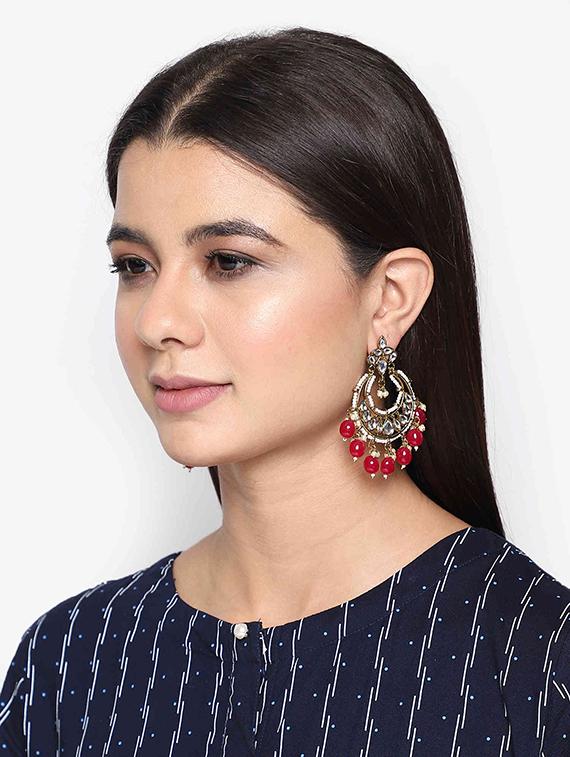 multi colored copper chandballi earring - 17565115 - Zoom Image - 4