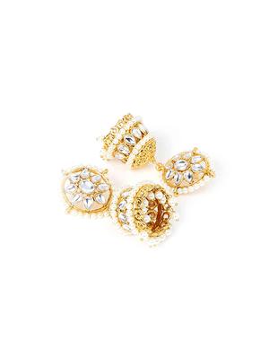 gold copper jhumka earring - 17565132 - Standard Image - 3