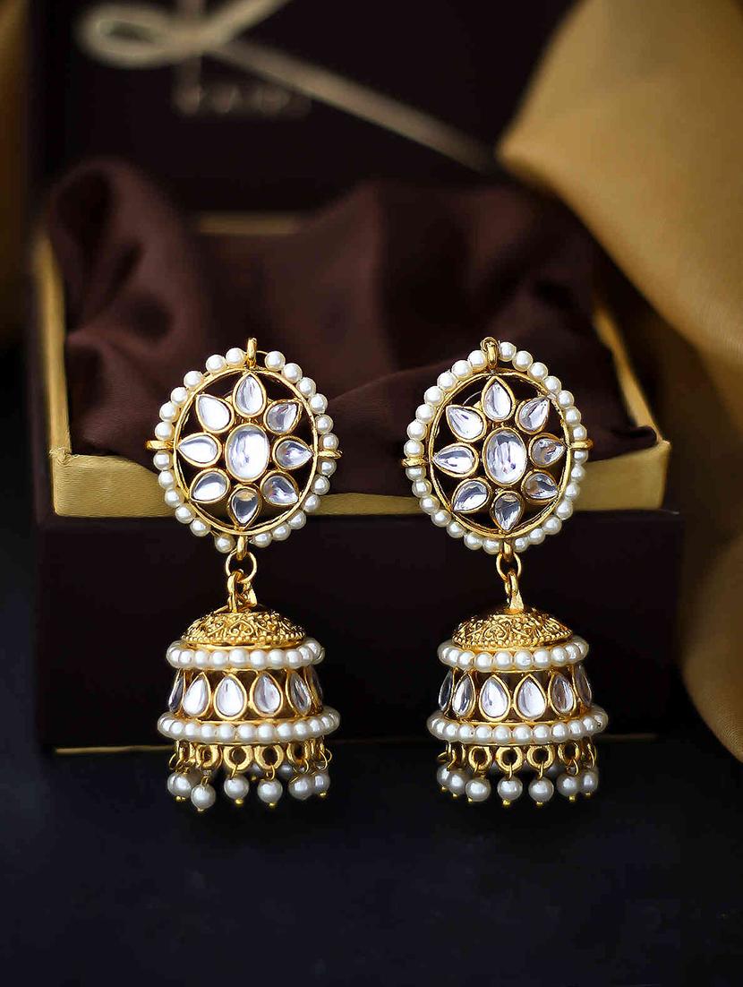 gold copper jhumka earring - 17565132 - Zoom Image - 1
