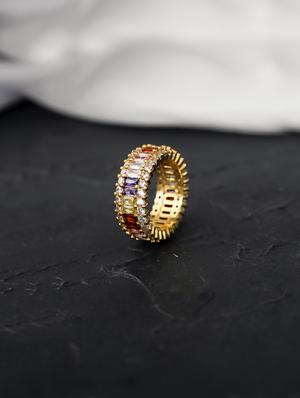 multi colored metal finger ring - 17565165 - Standard Image - 3