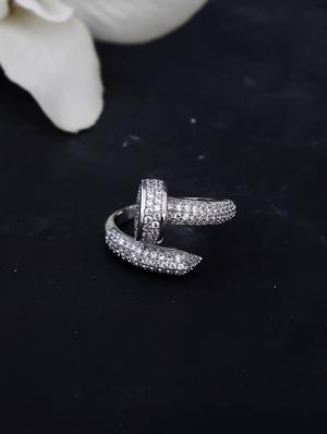 silver metal finger ring - 17565166 - Standard Image - 2