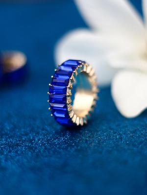 blue metal finger ring - 17565211 - Standard Image - 2