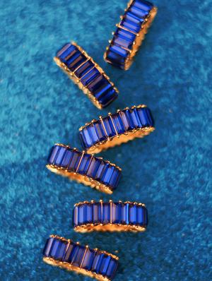 blue metal finger ring - 17565211 - Standard Image - 3