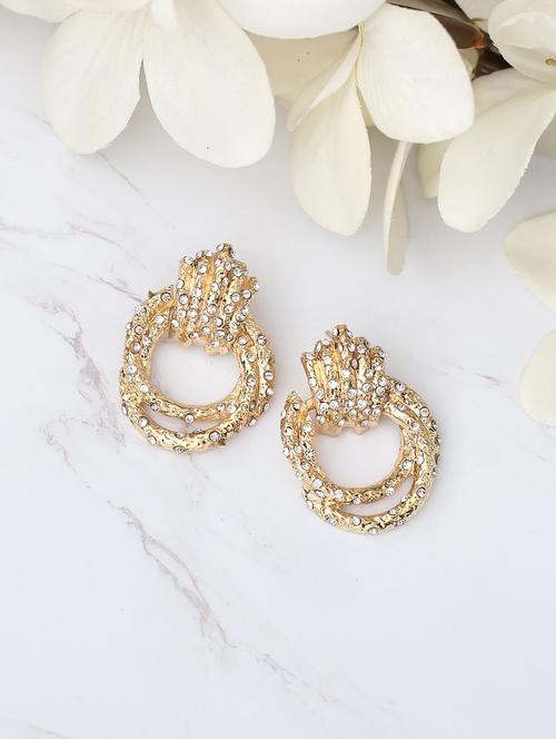 gold crystal drop earring - 17565216 - Standard Image - 1