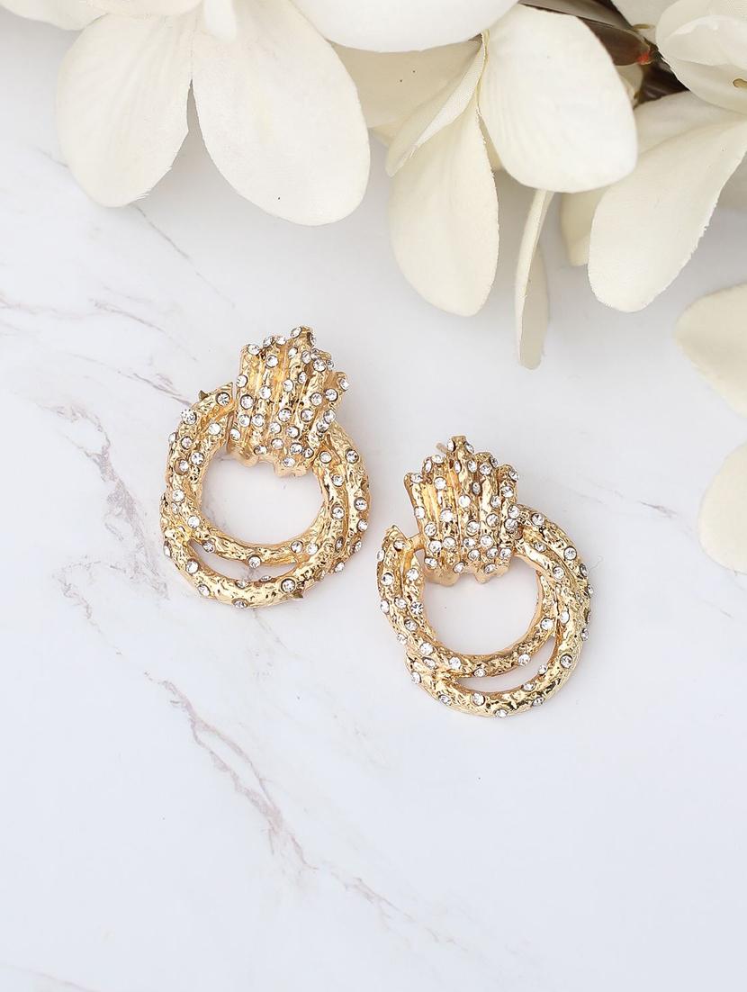 gold crystal drop earring - 17565216 - Zoom Image - 1
