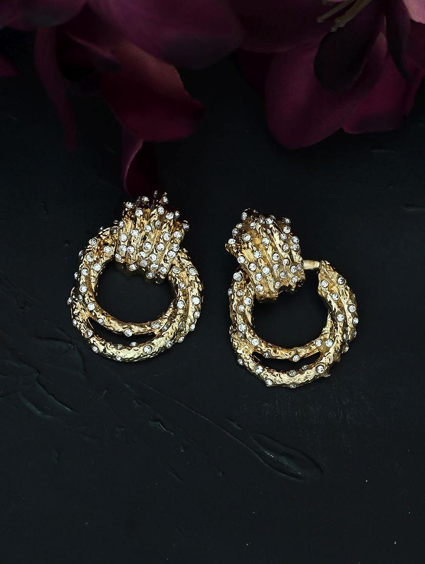 gold crystal drop earring - 17565216 - Zoom Image - 2