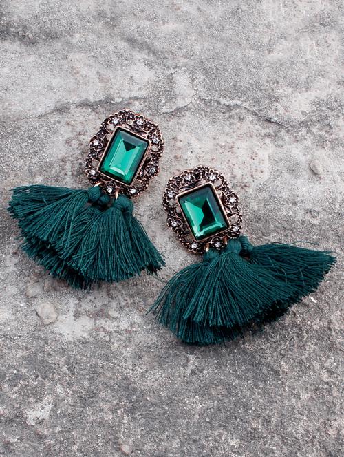 green crystal drop earring - 17565221 - Very Small Image - 1