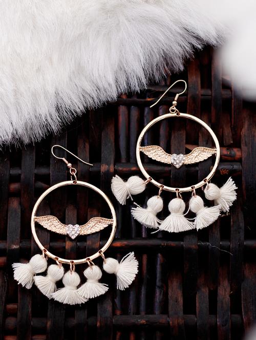 white metal hoop earring - 17565222 - Standard Image - 1