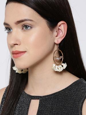white metal hoop earring - 17565222 - Standard Image - 4