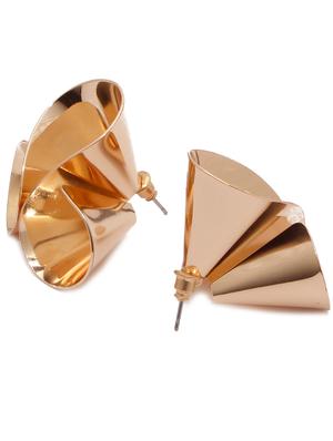 gold metal studs earring - 17565224 - Standard Image - 3