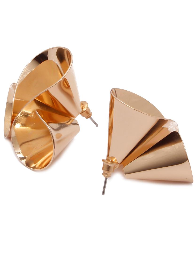 gold metal studs earring - 17565224 - Zoom Image - 3