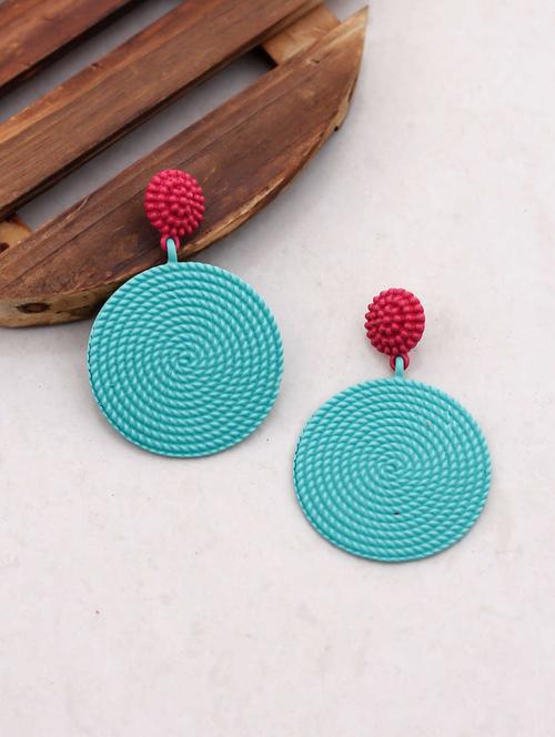 blue metal drop earring - 17565225 - Standard Image - 1