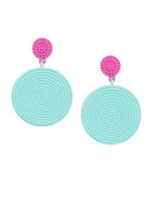 blue metal drop earring - 17565225 - Standard Image - 2