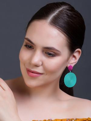 blue metal drop earring - 17565225 - Standard Image - 3