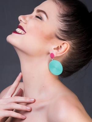 blue metal drop earring - 17565225 - Standard Image - 4