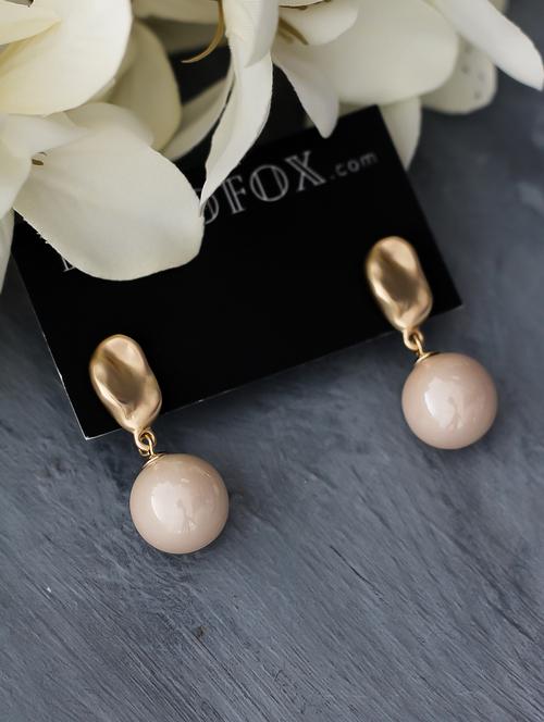 beige metal drop earring - 17565228 - Standard Image - 1