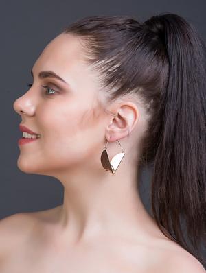 gold metal hoop earring - 17565236 - Standard Image - 4
