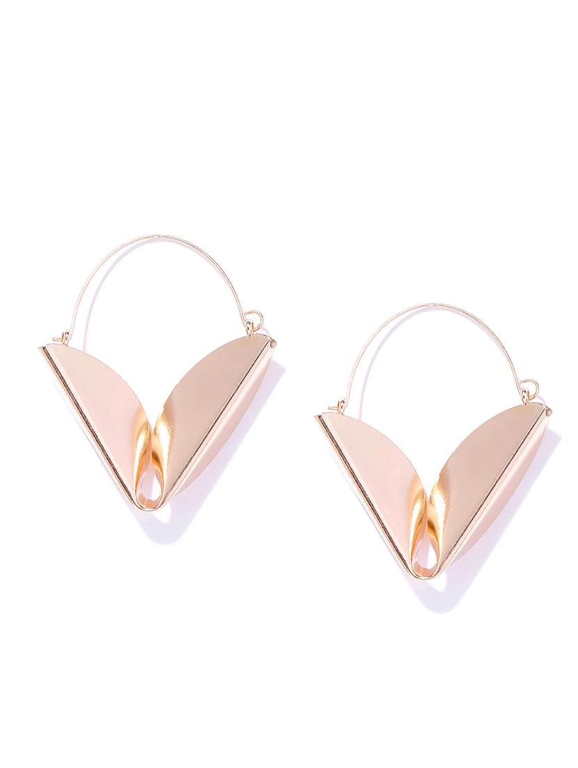 gold metal hoop earring - 17565236 - Zoom Image - 2