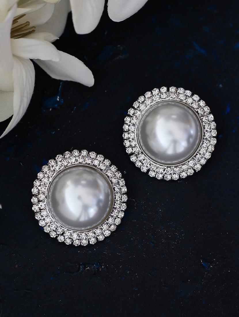 silver metal studs earring - 17565238 - Zoom Image - 2