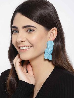 blue metal drop earring - 17565240 - Standard Image - 4