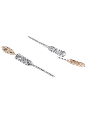 gold metal drop earring - 17565243 - Standard Image - 3