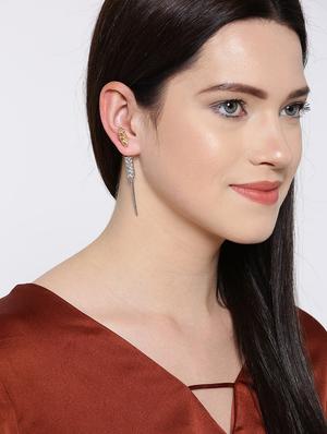 gold metal drop earring - 17565243 - Standard Image - 4