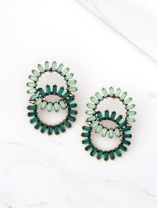 green metal drop earring - 17565244 - Standard Image - 1