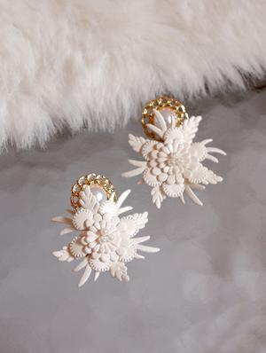 white metal drop earring - 17565248 - Standard Image - 2