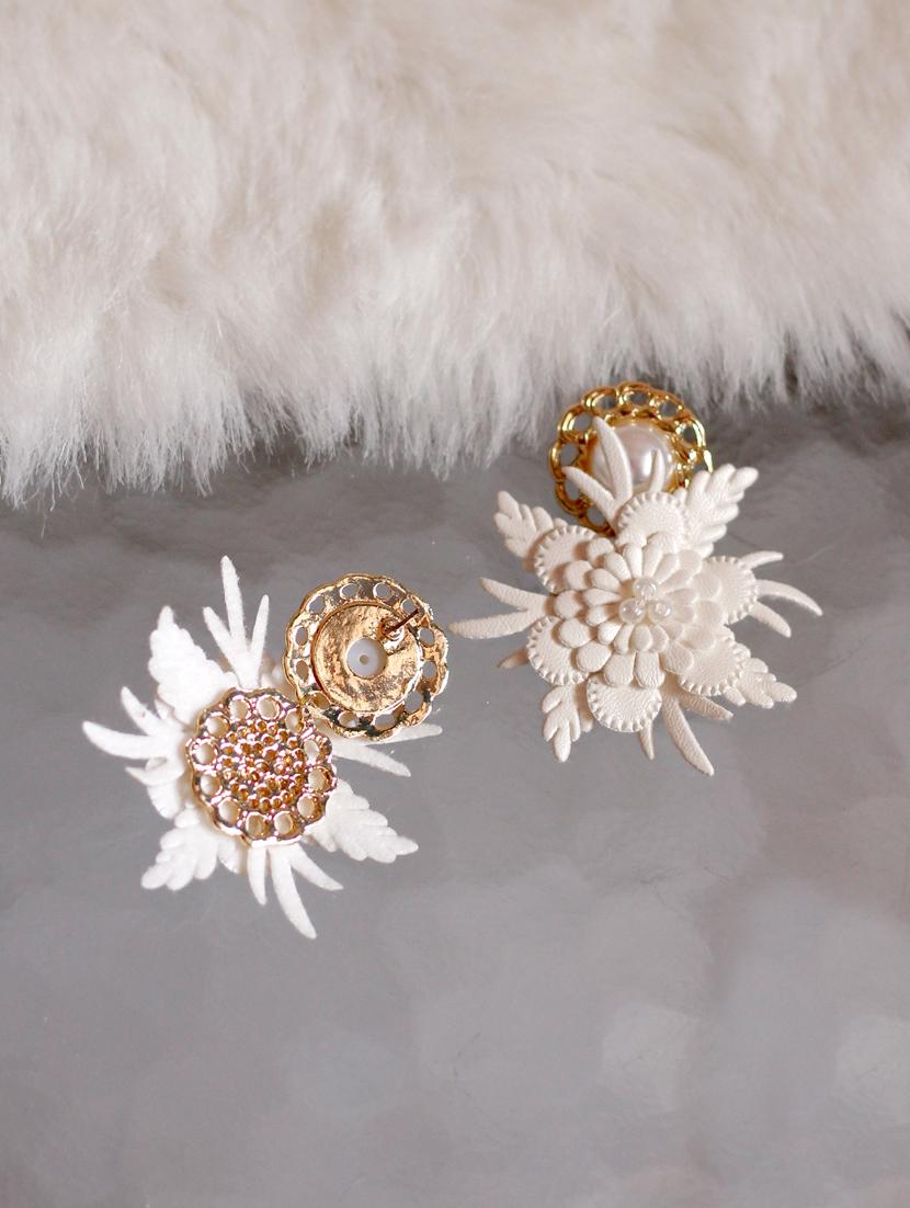 white metal drop earring - 17565248 - Zoom Image - 1