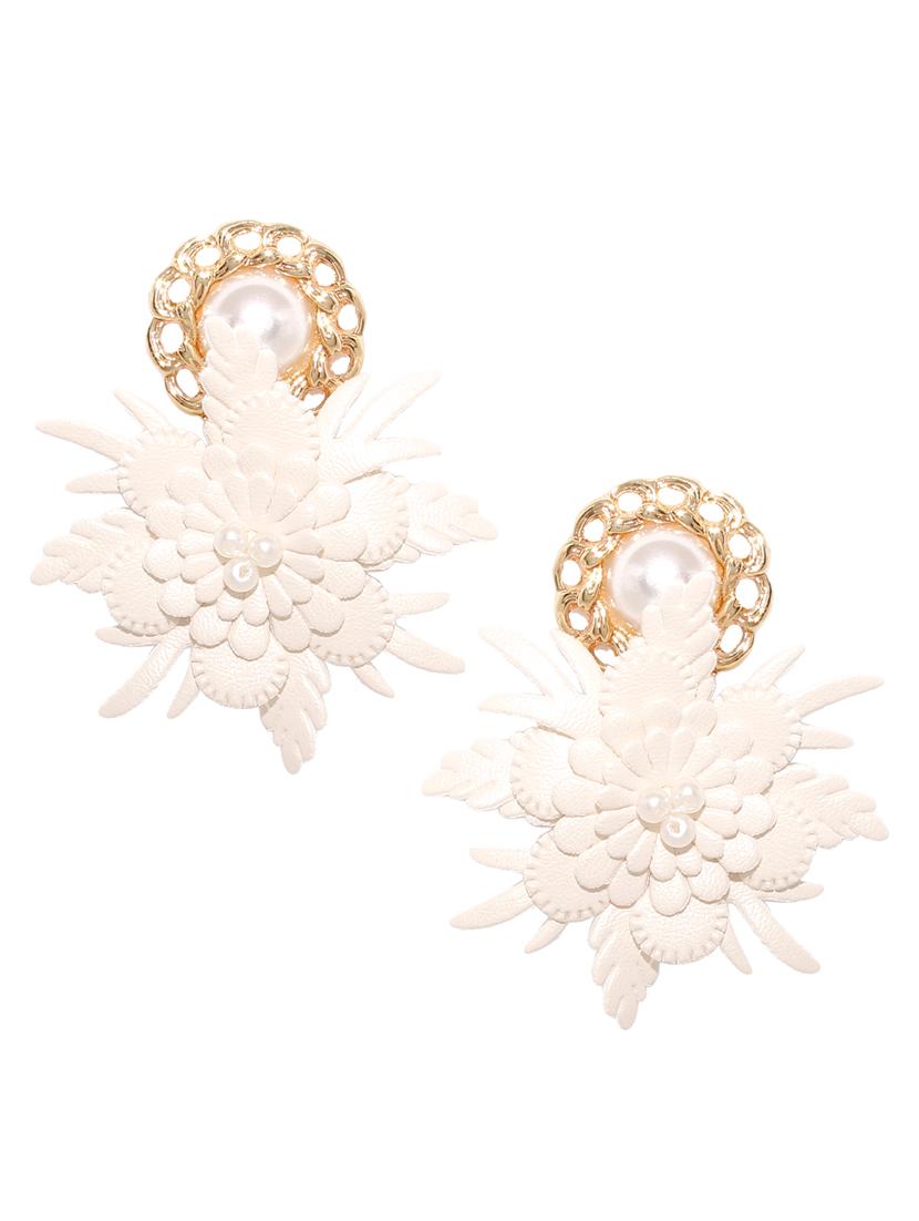 white metal drop earring - 17565248 - Zoom Image - 3