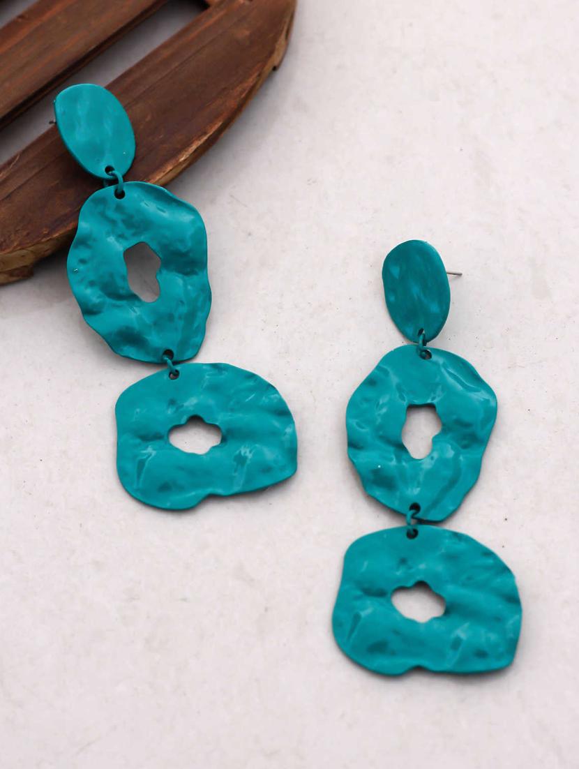 green metal drop earring - 17565252 - Zoom Image - 2
