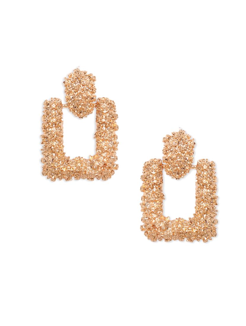 gold metal drop earring - 17565253 - Zoom Image - 2