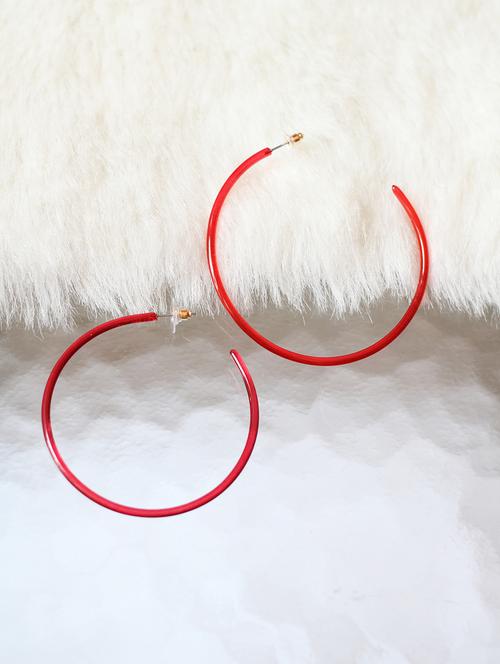 red metal balli earring - 17565255 - Standard Image - 1
