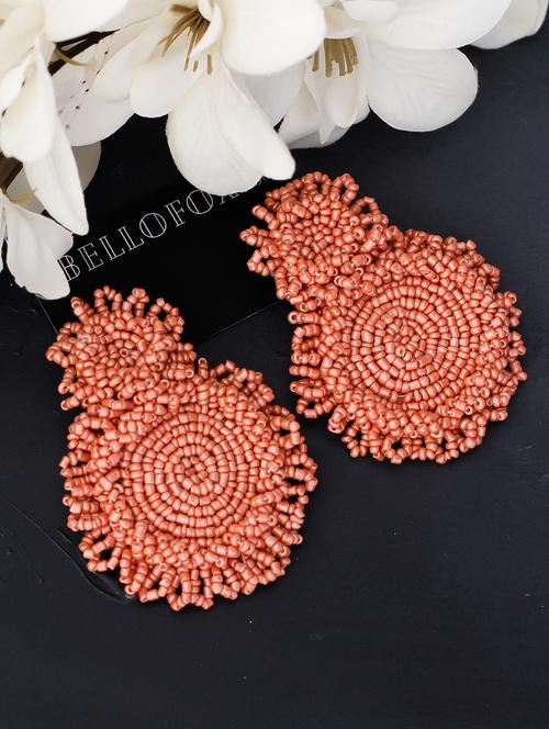 beige metal drop earring - 17565268 - Standard Image - 1