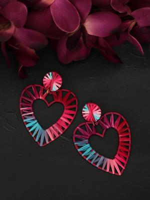 pink metal drop earrings - 17565277 - Standard Image - 2