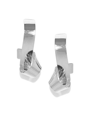 silver metal drop earrings - 17565309 - Standard Image - 2