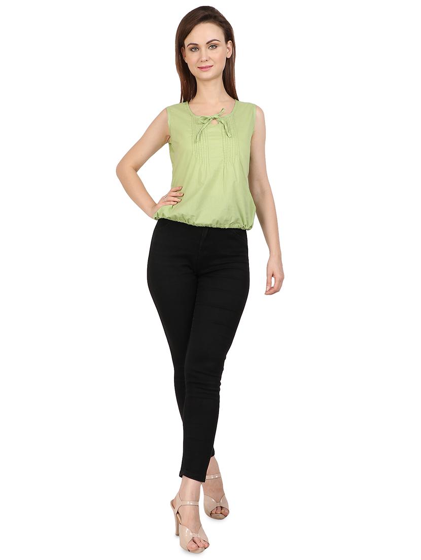 tie up neck blouson top - 17565406 - Zoom Image - 4