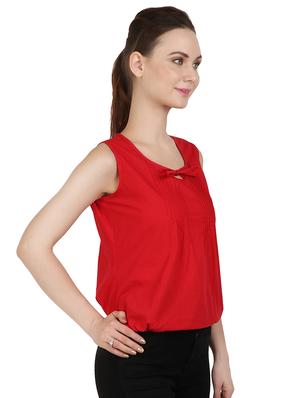 tie up neck blouson top - 17565414 - Standard Image - 2