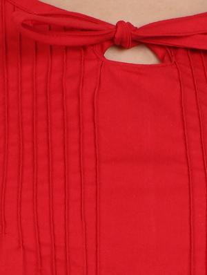 tie up neck blouson top - 17565414 - Standard Image - 5