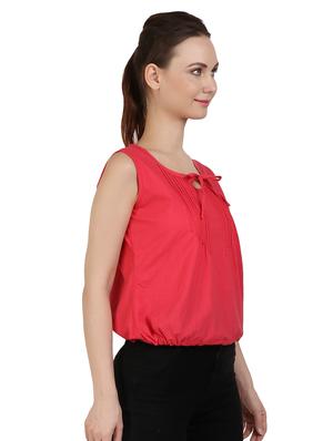 tie up neck blouson top - 17565425 - Standard Image - 2