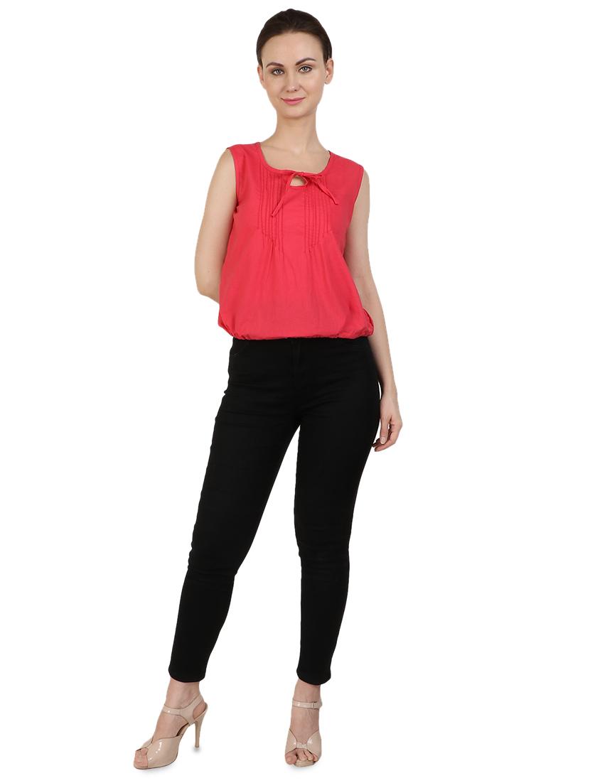 tie up neck blouson top - 17565425 - Zoom Image - 4