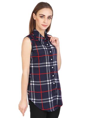 sleeveless checkered shirt - 17565429 - Standard Image - 2
