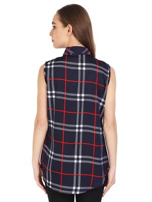 sleeveless checkered shirt - 17565429 - Standard Image - 3