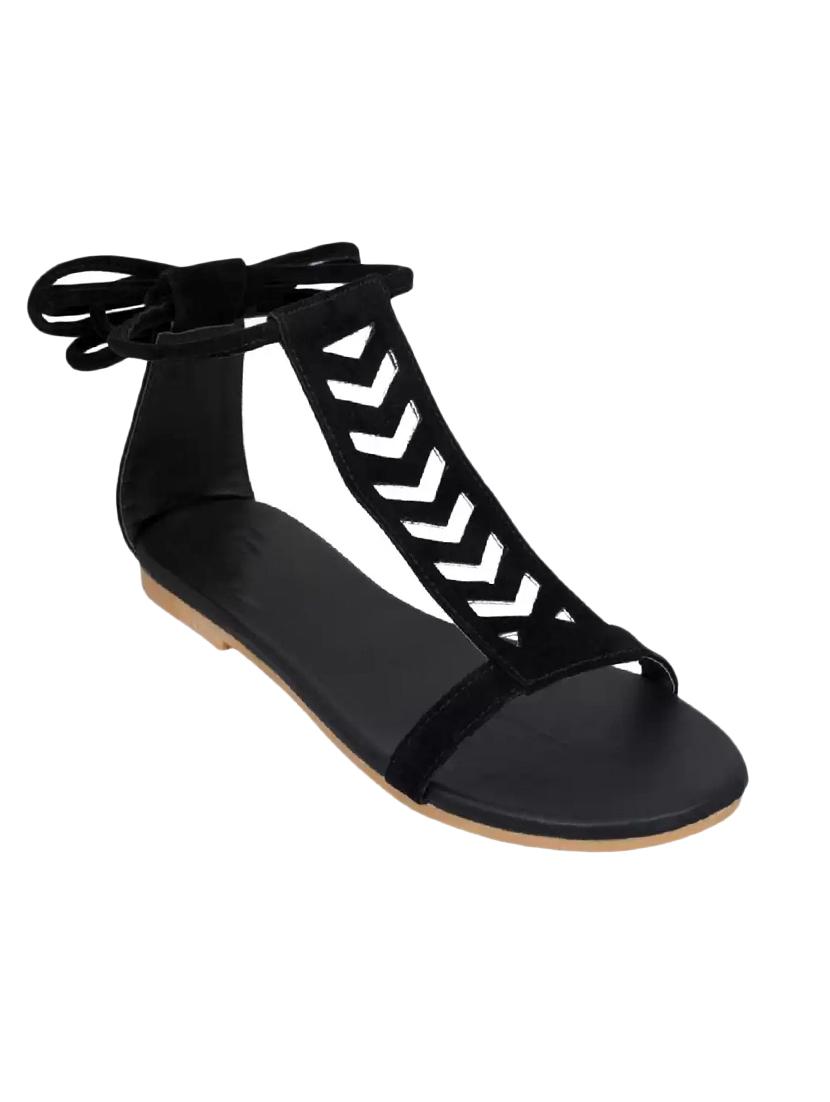 black suede gladiators sandals - 17565456 - Zoom Image - 1