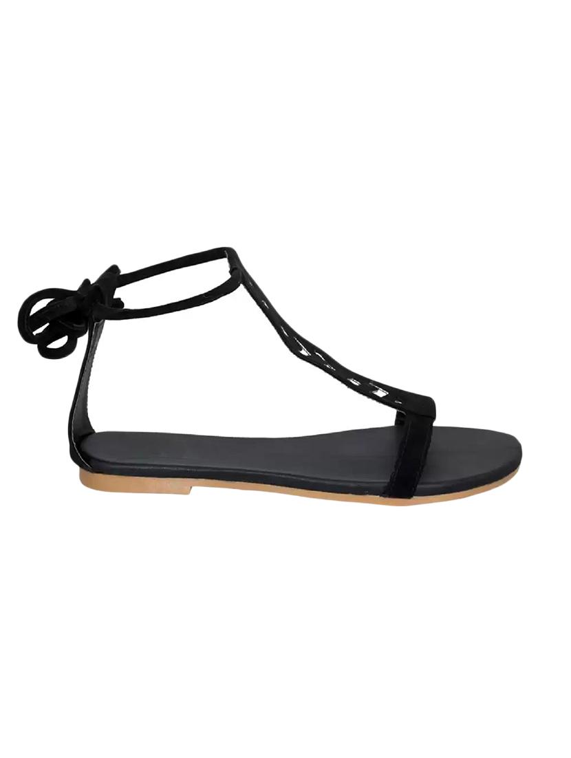 black suede gladiators sandals - 17565456 - Zoom Image - 2